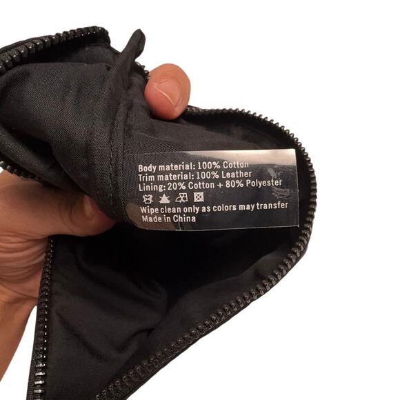 BALENCIAGA PARIS Black Canvas Travel Pouch with Leather Trim - Picture 9 of 11